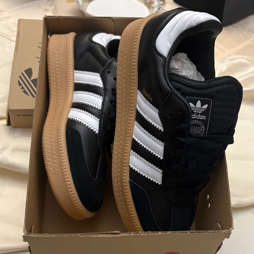 adidas Samba Black and White Athletic Shoes